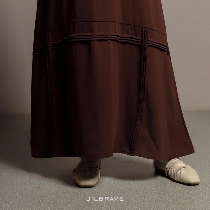 JILBRAVE Vioza Dress Abaya Gamis Wanita Loose Dress Basic Daily Umroh Baju Muslimah Nyaman untuk Kes