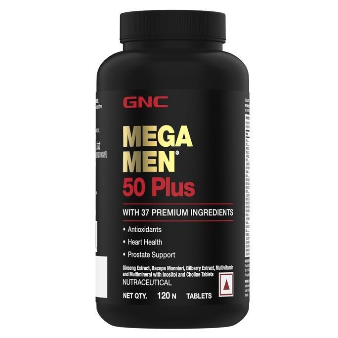 GNC Mega Men 50 Plus Multivitamin | 120 s | 37 Premium Ingredients | Promotes Prostate Health | Boos