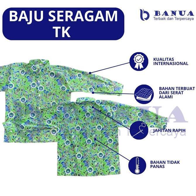 Baju Seragam TK | Seragam Batik TK | Baju Batik Biru Motif Fashion Kemeja (TERBAIK) (TERBARU) (TERMU