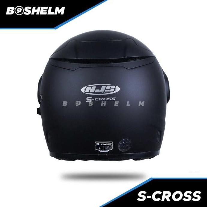 Helm NJS S-Cross Solid HITAM DOFF Helm Full Face SNI