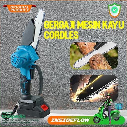 Gergaji Listrik Mesin Senso Kayu Mini Cordless Portable Rechargeable READY