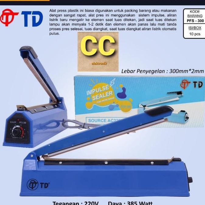 Promo IMPULSE SEALER TD PFS - 300 / Alat Press Plastik TD PFS 300 Sealer Press Plastik TD Garansi re