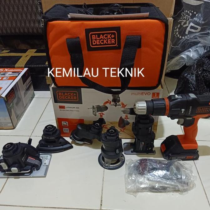 Diskon Mesin Bor Cordless 6 Heads Head Multievo Multifungsi 6 Tool Kit Black Decker Multi Evo186 Evo