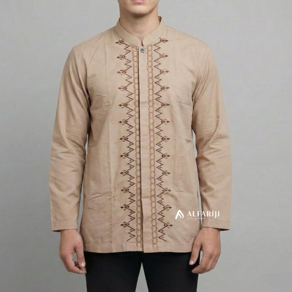 DISKON BAJU KOKO PRIA COWOK  / BAJU MUSLIM PRIA LENGAN PANJANG / BAJU KOKO DEWASA BORDIR / KOKO PRIA
