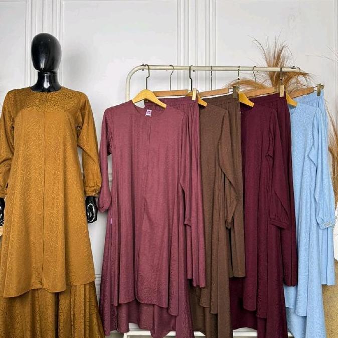 Murah gamis set rok dharby/dnl luxury bahan jaguar all new Non COD