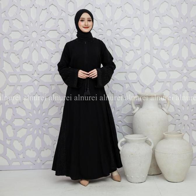 Murah alnurei || NURA Abaya || ALR 213 Abaya Turki Payet Mewah Formal Pesta Umroh Non COD
