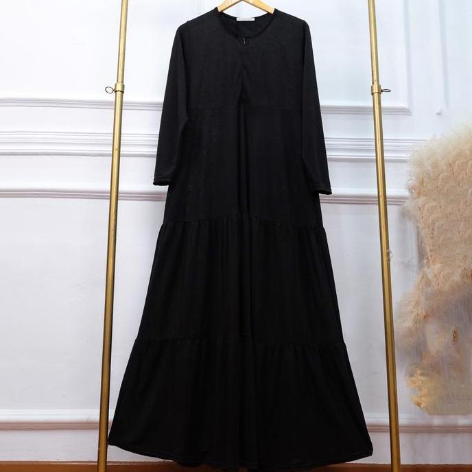 Murah Gamis Jersey Susun Busui - JV Hasanah Rabia Ruffle Dress Non COD