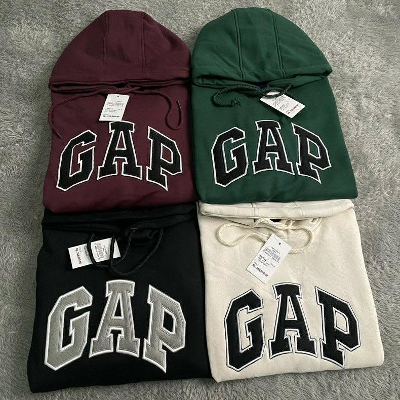Big Promo Gap Hoodie Sweater - Jaket Gap Abu Teks Bordir Bahan Tebal Premium Ukuran M Sampai Xxl
