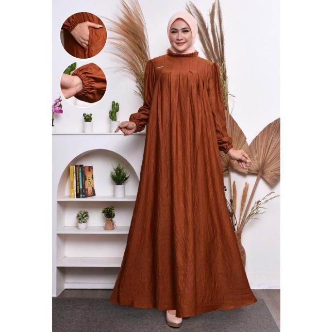 Murah Gamis Kondangan Terlaris Cringkle Silk Sutra Premium Dress Pesta Mewah Standar Jumbo Non COD