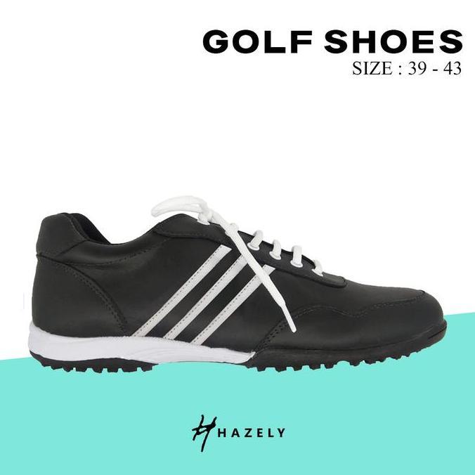 HAZELY Sepatu Golf Osric Series UNI - Black 3 Stripes HZL11