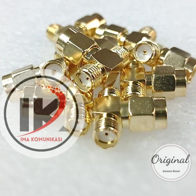 Ready KONEKTOR T SAMBUNGAN SMA MALE TO DOUBLLE FEMALE RG-58 GOLD