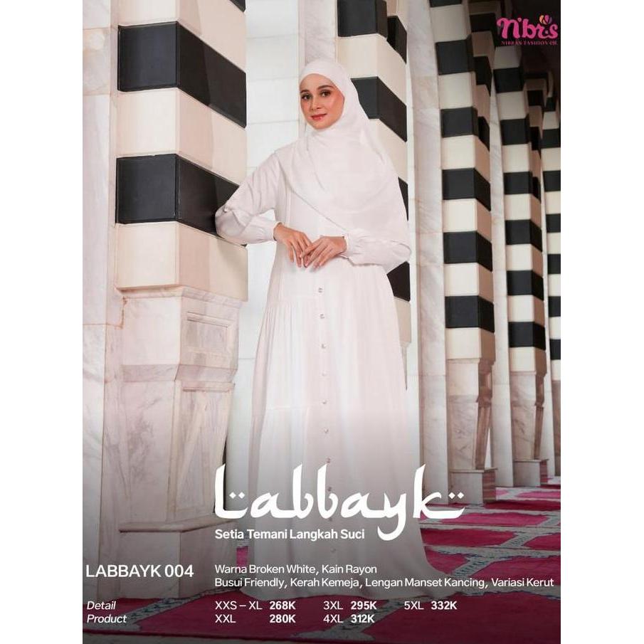 Murah NIBRAS - LABBAYK 004 - Gamis Simple - Gamis Elegan Non COD