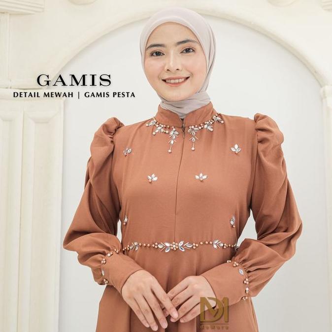 Murah Dress Maxi Muslim Mewah Gamis Abaya Payet Elegan Pesta Remaja Dewasa Baju Kondangan | Demore M