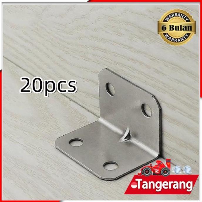 SIMATEKNO 20pcs Plat Siku L Besi Bracket Lubang / Bracket Siku / Ambalan Tulang Penyangga Rak Iron C