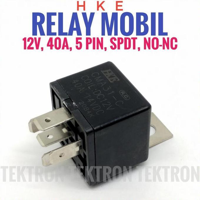 Baru (1) HKE Relay Mobil 12VDC 40A SPDT NO-NC 12V 5pin 5p max 14V Lampu Klakson tek70n Murah