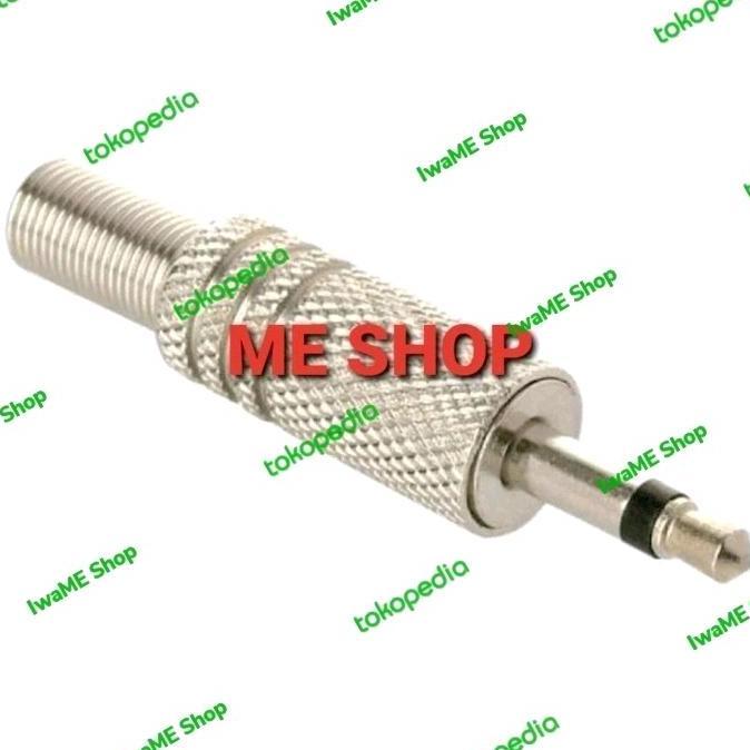 Baru (1) Jack Mini Mono/Stereo Besi - Jack Audio Aux 3.5mm Mono/Stereo iwame3 Kualitas Baik