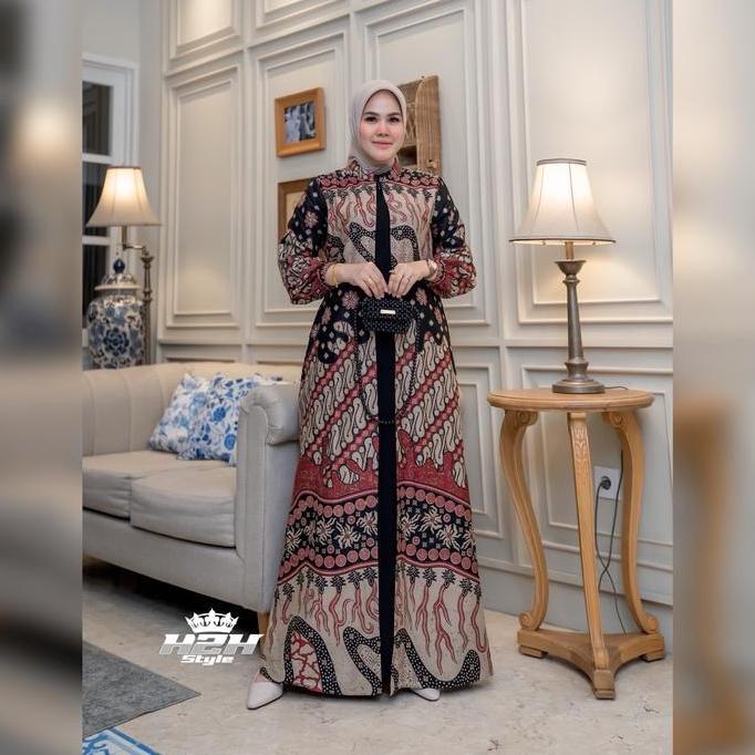 Murah Gamis Pesta Batik Kombinasi Jack Black Dress Batik Kondangan Mewah Paling Terlaris Gamis Batik