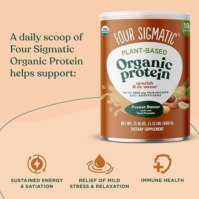 Four Sigmatic Organic Plant-Based Protein Powder Peanut Butter _Vibes
