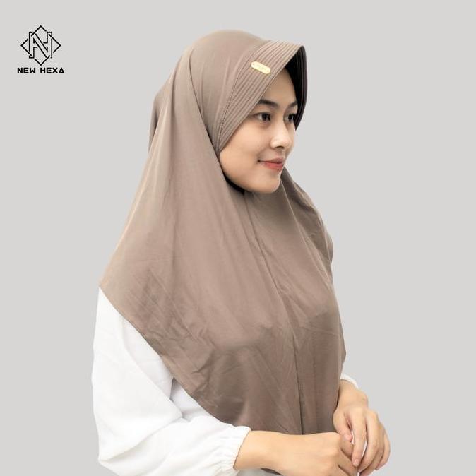 New Hexa Hijab Bergo Sport Instan Pendek Jilbab Olahraga Krudung Polos Size S-M-L-XL Muslim Variasi 