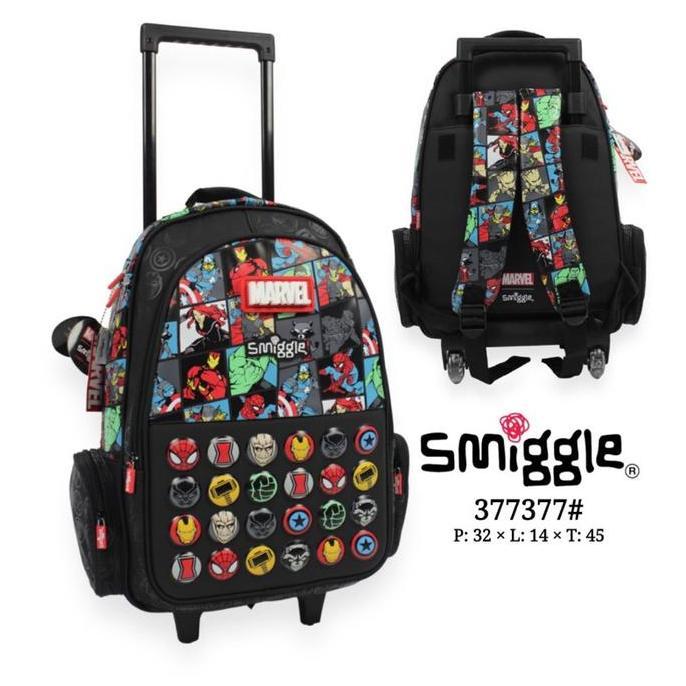 Koper Anak Smiggle Trolley Bag Backpack Tas Dorong Smigle Roda Smigel