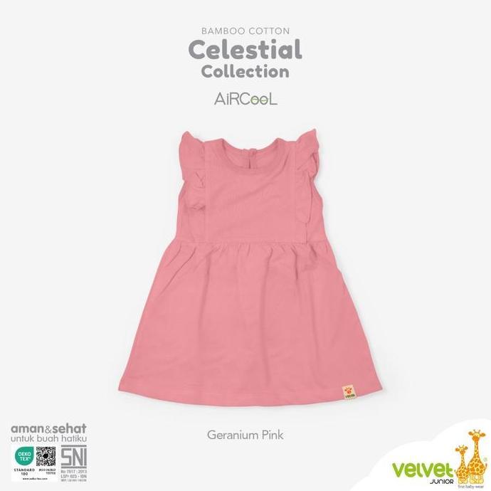 Velvet Junior Baju Anak Celestial Collection Ruffle Dress (( LUNA )) Dress Kutung Ruffle Celestial .