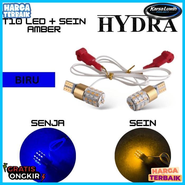 New (2Pcs) Hydra Lampu Led T10 Led 2 Mode Sein Senja Motor Mobil Universal T10 Led 2 Mode Senja Sign