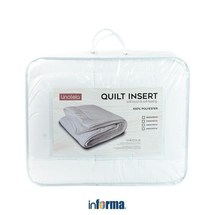 Informa Linotela 210X210 cm Quilt Insert Soft Peach - Putih Isian Selimut Pengganti Polos Isi Bedcov