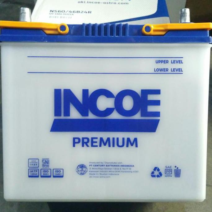 TERBARU - aki incoe premium type NS60 12 volt -45 Amper