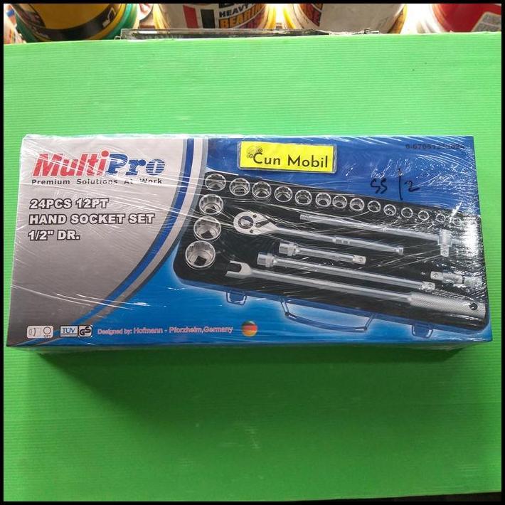 TERBARU KUNCI SOK SET 1/2" 12PT ISI 24PC MERK MULTI PRO BOX KALENG GOOD QUALIT 