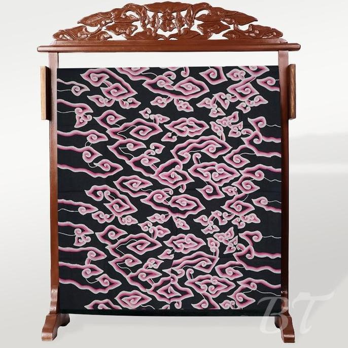 BATIK TRUSMI Bahan Kain Panjang Batik Tulis Mega Mendung Warna Hitam Premium (TERBAIK) (TERBARU) (TE