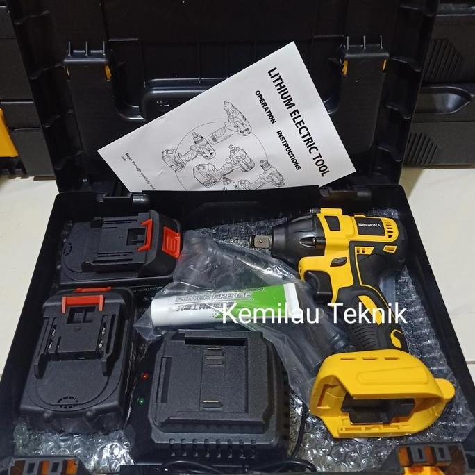 Terjangkau Mesin Bor Baterai Impact Wrench 21V Nagawa Nic21K Cordless Buka Baut