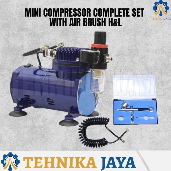 Murah Kompresor Mini Set + Air Brush Cat H&L Mini Compressor Complete Set