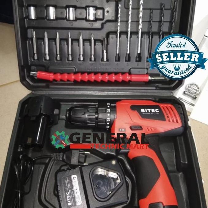 Spesial Mesin Bor Baterai Hammer Beton Cordless Bitec Drill Besi Kayu