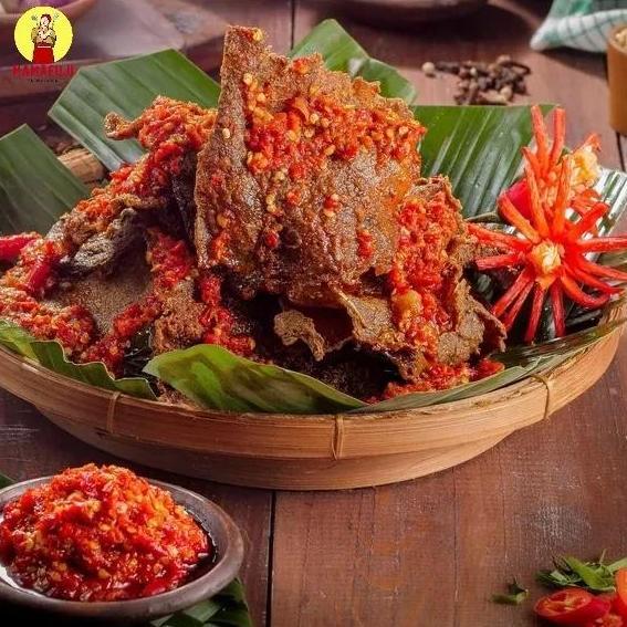 Dendeng Balado Mamafuji Dendeng Daging Sapi Kering Pedas Kriuk Halal GM