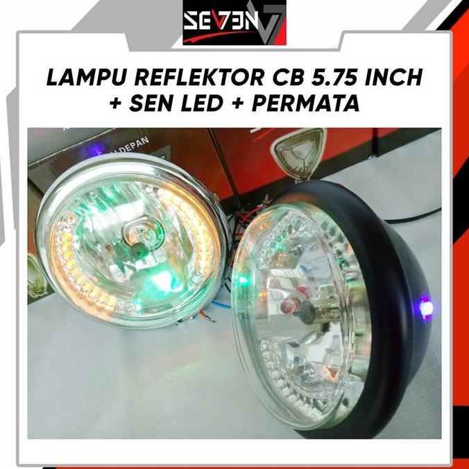 Promo Lampu Depan 5.75 Inch PERMATA + SEIN PNP BATOK JUTE VAN2 L2G Cocok Untuk Custom Motor CB GL Cl