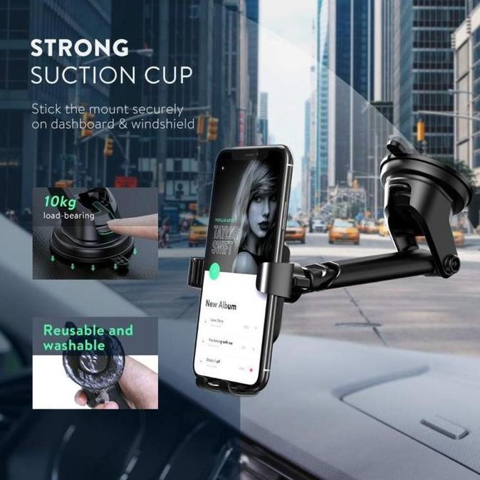 PHONE HOLDER MOBIL DASHBOARD UGREEN DUDUKAN HP DENGAN SUCTION CUP - 80902 (TERBAIK) (TERBARU) (TERMU