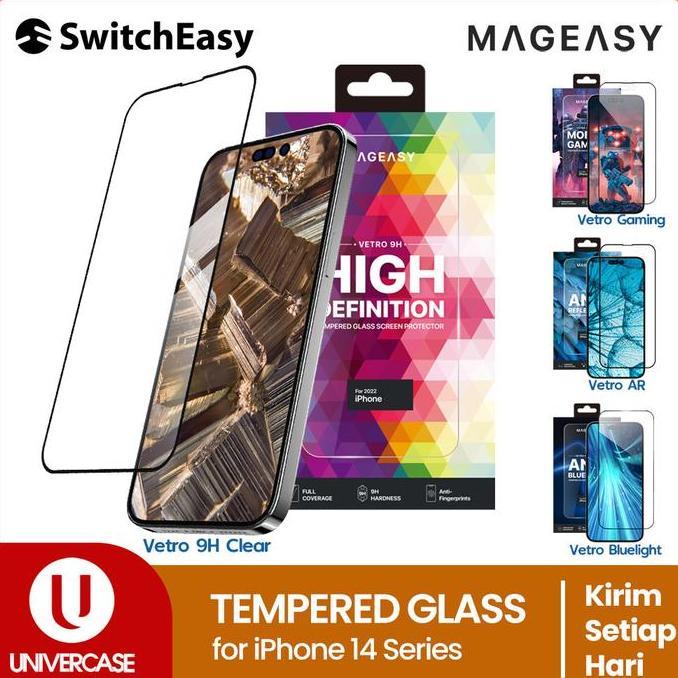 Tempered Glass iPhone 14 Pro Max Plus / 13 MagEasy Vetro Anti Gores (TERBAIK) (TERBARU) (TERMURAH)