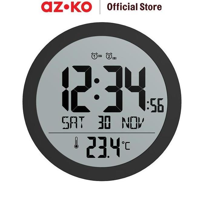 FORHOM JAM DINDING LCD DIGITAL ROUND - HITAM