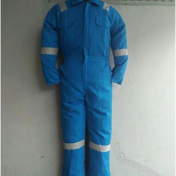 Safety wearpack - coveral - baju kerja merk Tommy biru pertamina