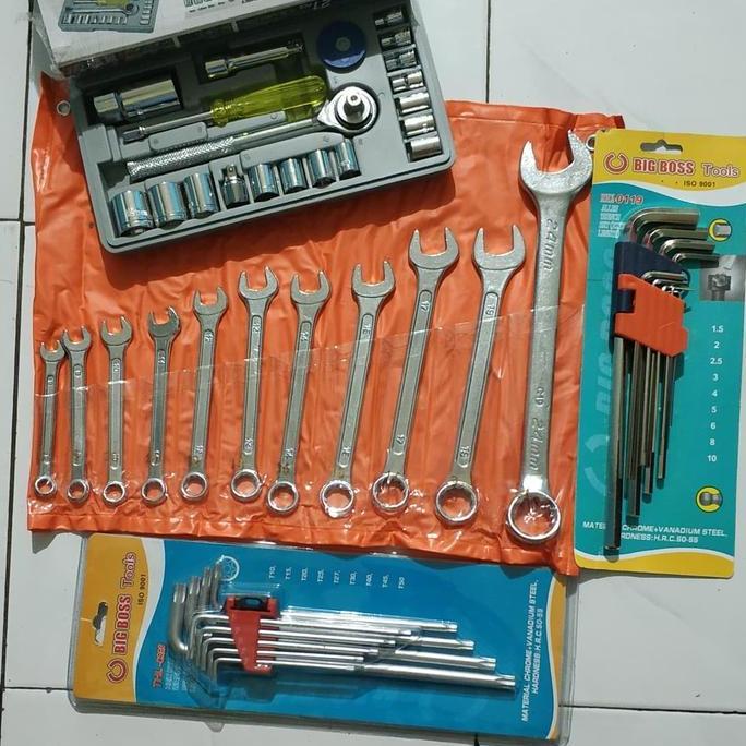 Tool Set Bengkel - Kunci Perkakas Motor - Kunci Paket 4 Set MURAH