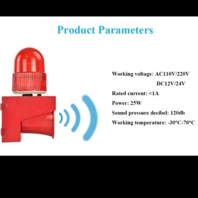 NEW 24 Volt Industrial Sound and Light Alarm Siren Waterproof/Dustproof