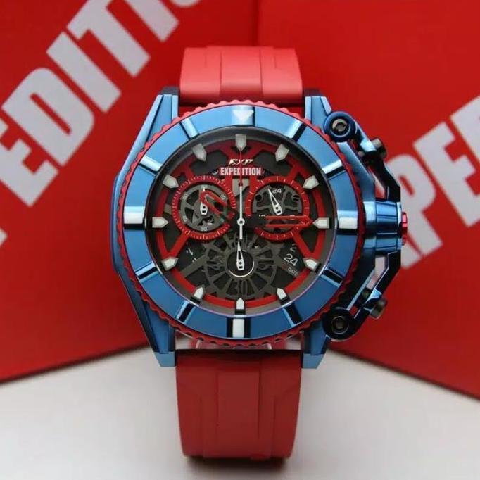 EXPEDITION EXP3009 E3009 EXP 3009 E 3009 RUBBER STRAP BLUE RED ORIGINA