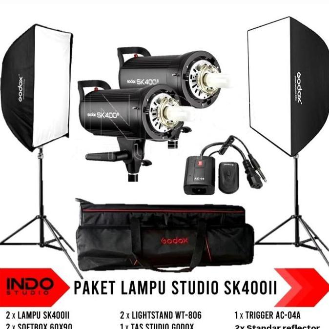 NEW PAKET LAMPU STUDIO GODOX SK400II FREE STANDAR REFLECTOR produk baru