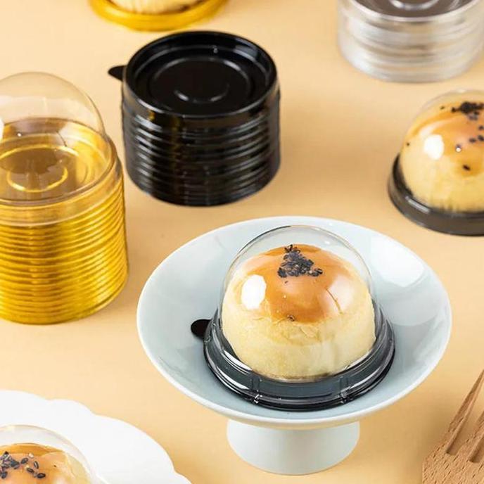 LUMIERE Isi 10 Tray Mika Puding / Kotak Kue Kecilportabel / Mika Cake Box Bulat