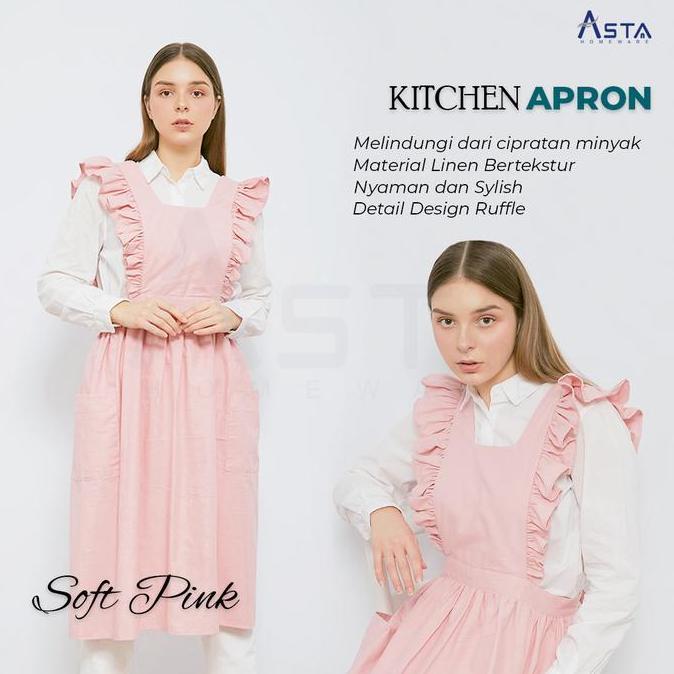 Asta Celemek Masak/ Apron Ruffle Linen/ Kitchen Apron / Apron Korea