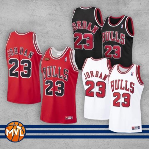NEW PRODUCT [Terlaris] Jersey Basket NBA Michael Jordan #23 Chicago Bulls Hitam - Putih - Merah