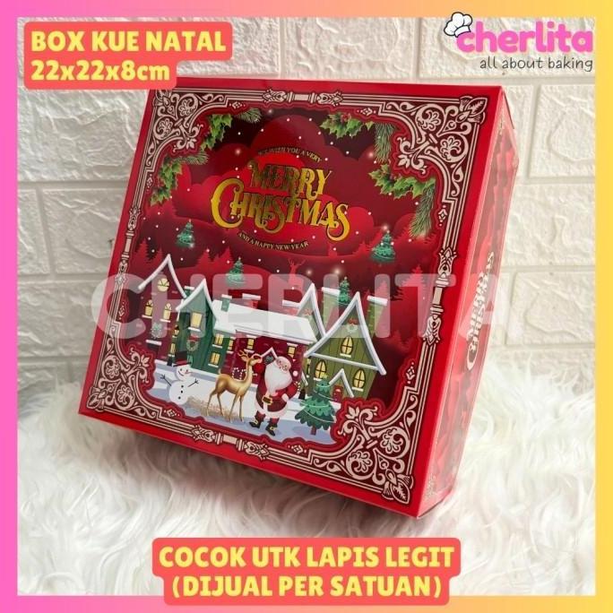 Box Dus Natal Christmas Hampers Kotak Brownies Kue Kering