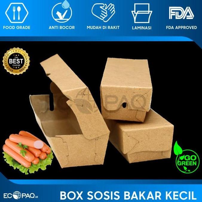 Box Sosis Bakar - Dus Sosis Bakar - Kotak Sosis Bakar - COKLAT - S