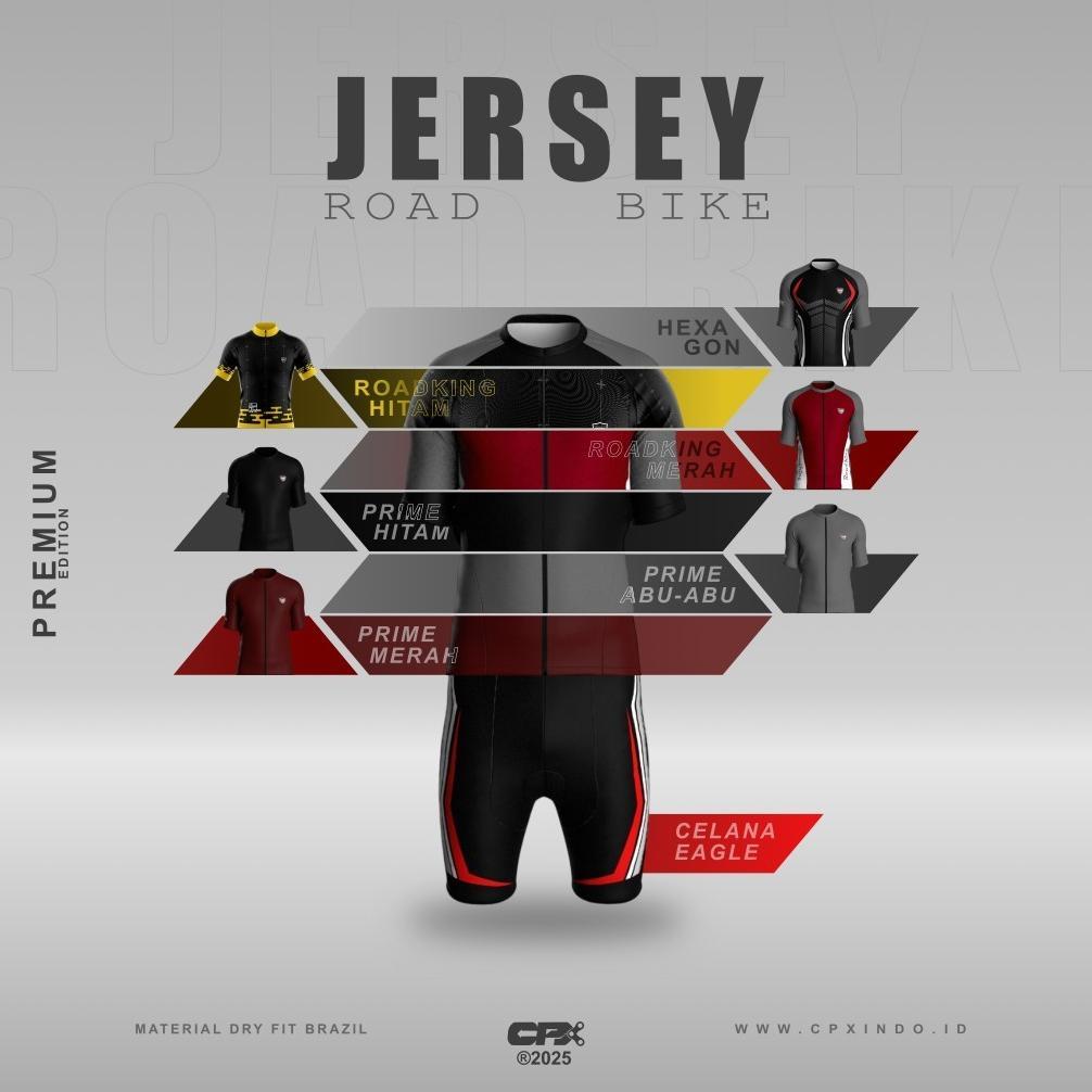 new product baju jersey sport sepeda roadbike pria tangan pendek cpx roadking full print