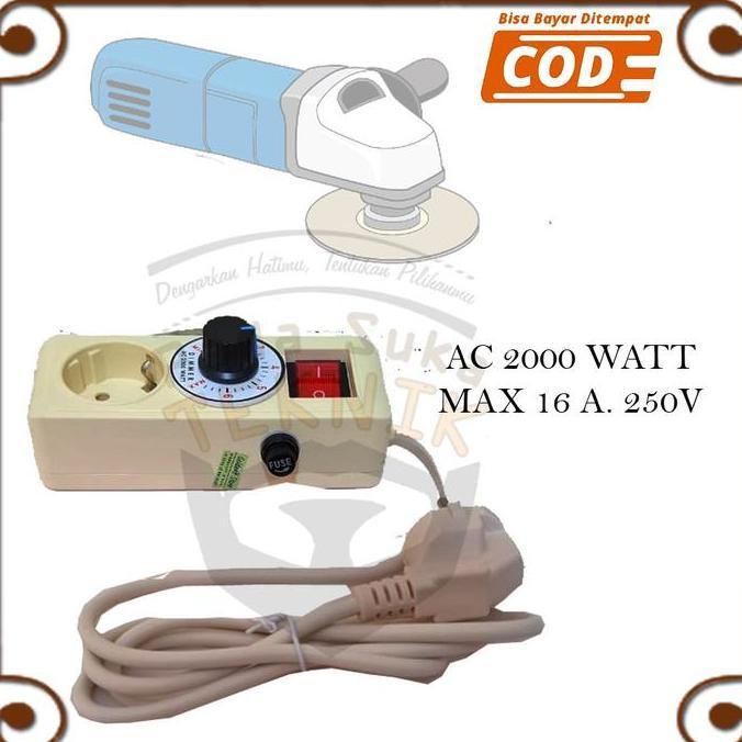 Colokan + Fuse Dimmer Pengatur Kecepatan Volume Gerinda Dimer